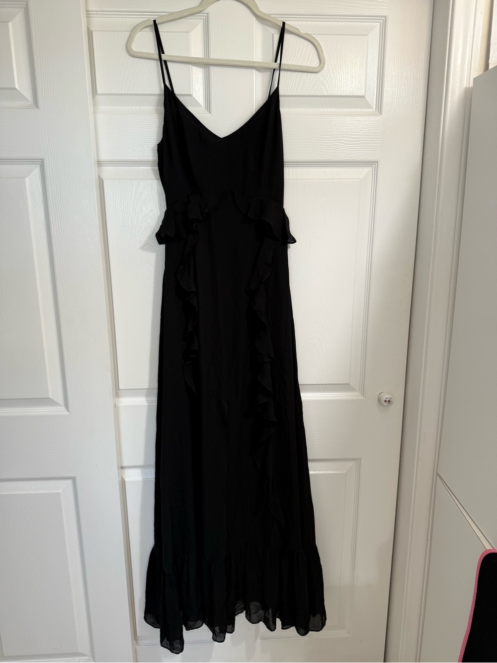 L’AGENCE Black Ruffle Maxi Dress